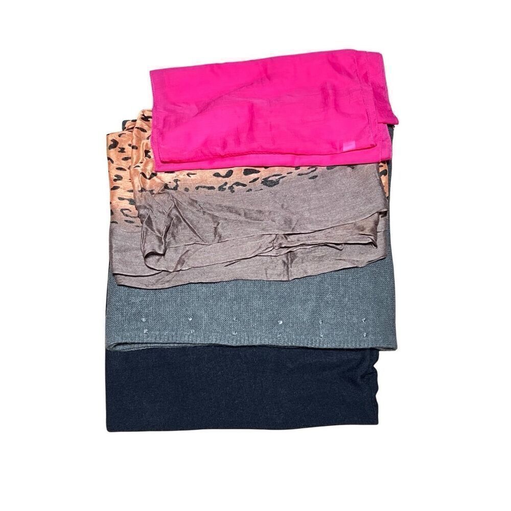 Infinity Scarves Lot of 4 Animal Print Rhinestone Barbie Pink and Black
